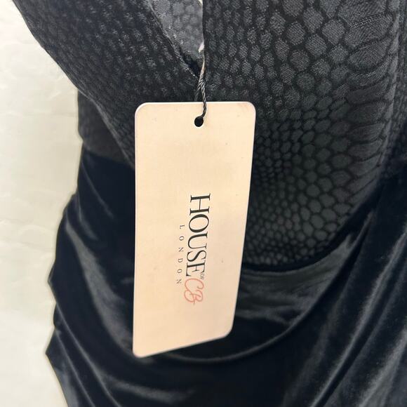 HOUSE OF CB Sancha Velvet Black Mini Strapless Dress Size M NWT - Picture 6 of 7